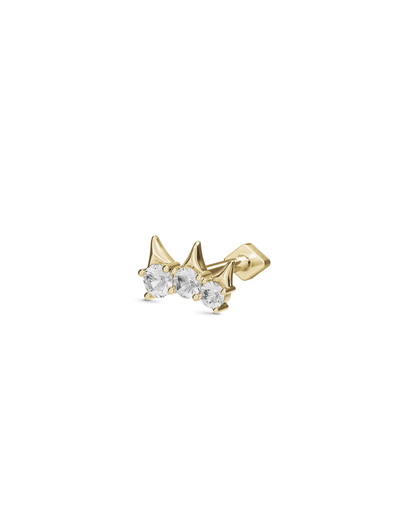 Tiara flatback stud earring - ambi Jewelry