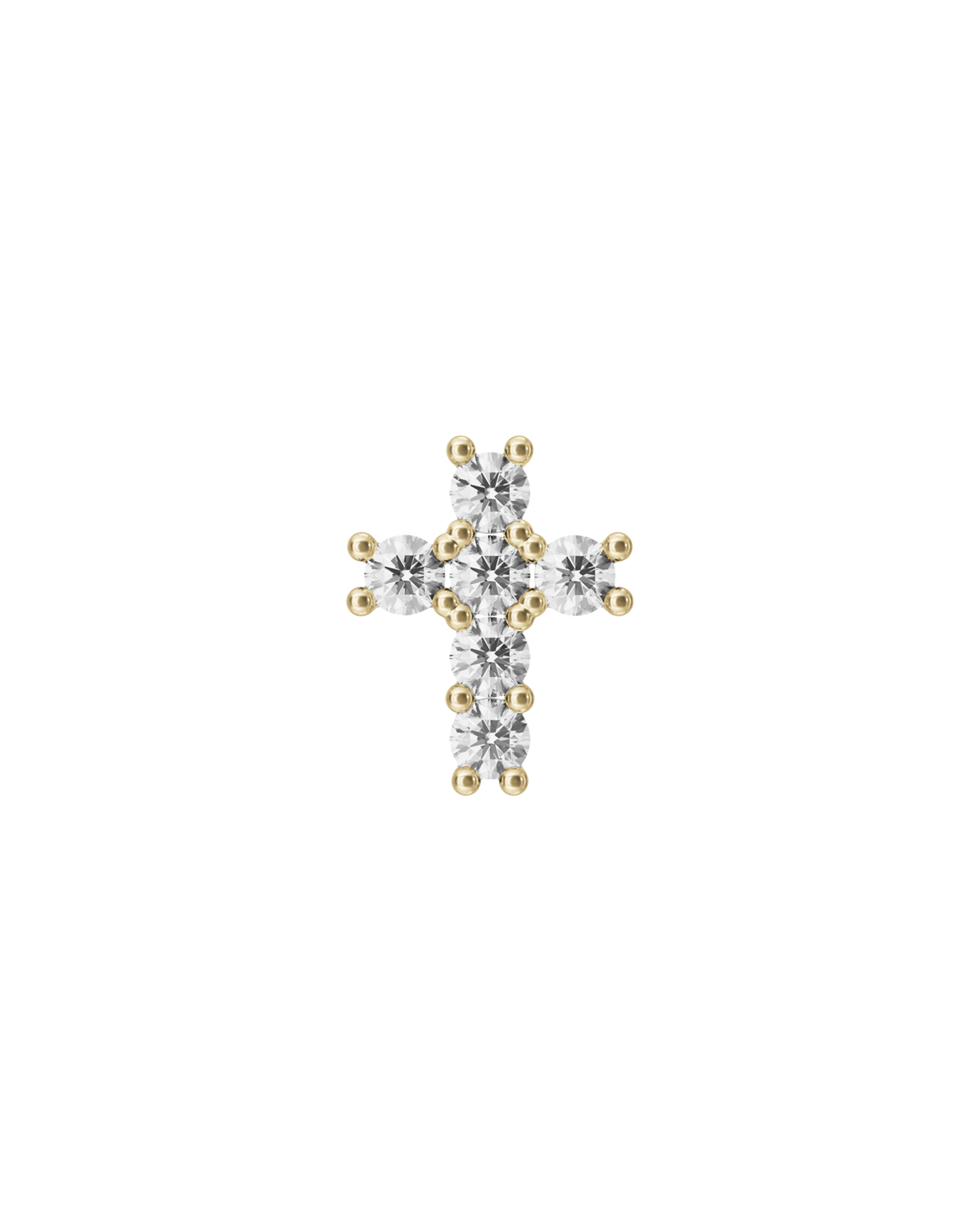 Bejewelled cross flatback stud earring - ambi Jewelry