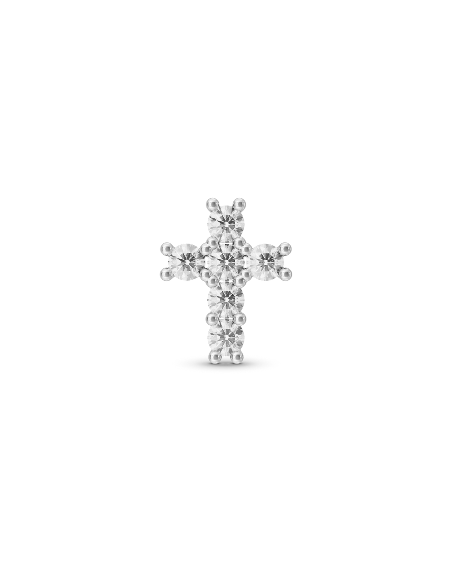 Bejewelled cross flatback stud earring - ambi Jewelry