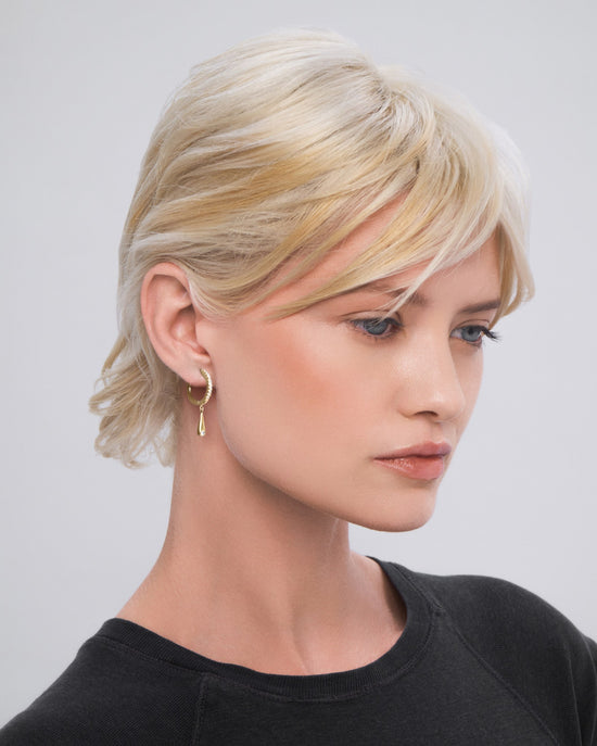 Moondrop drop hoop earring - ambi Jewelry