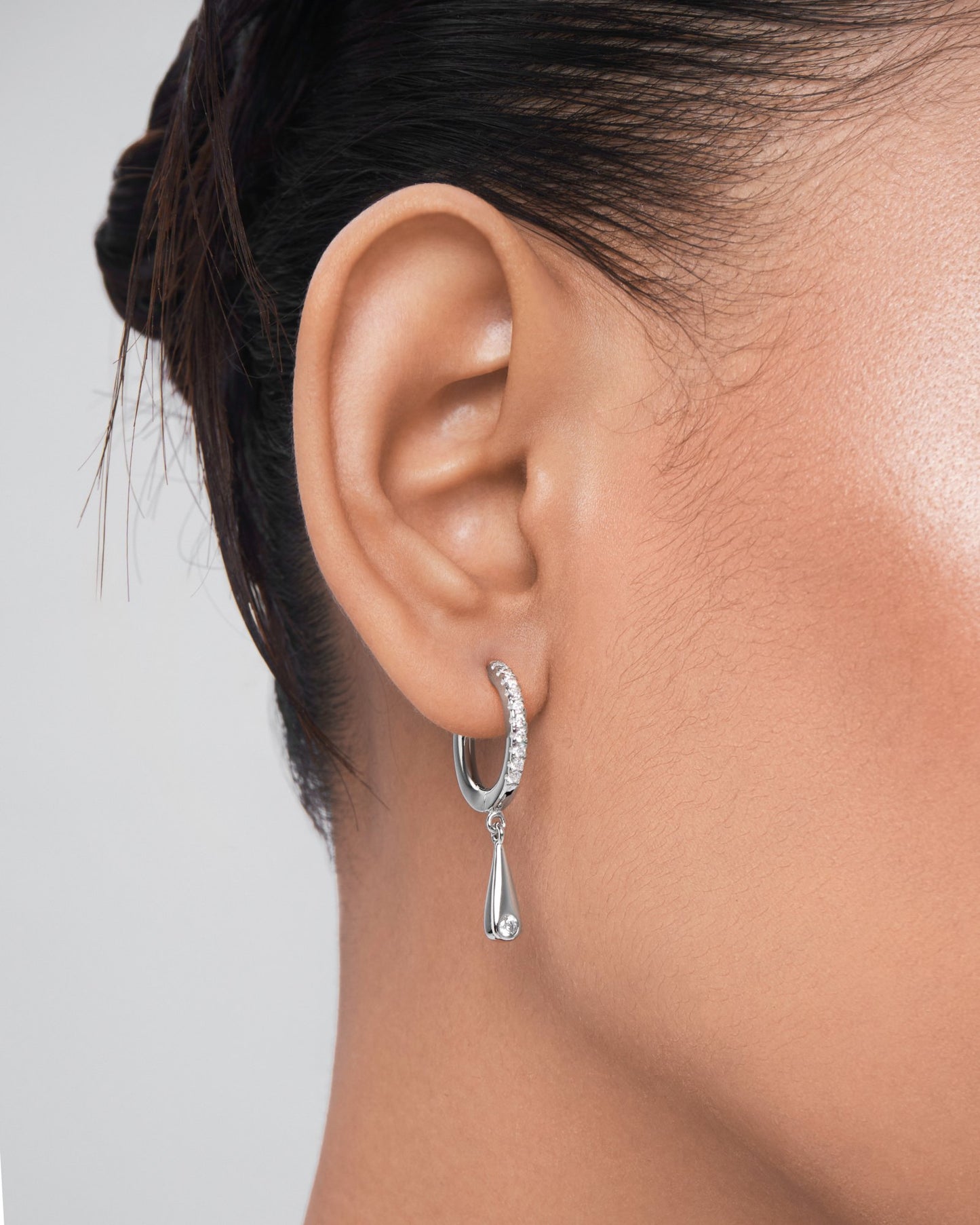 Moondrop drop hoop earring - ambi Jewelry