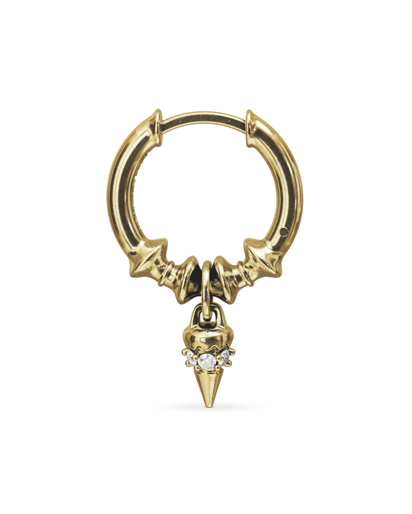 Crown drop hoop earring - ambi Jewelry