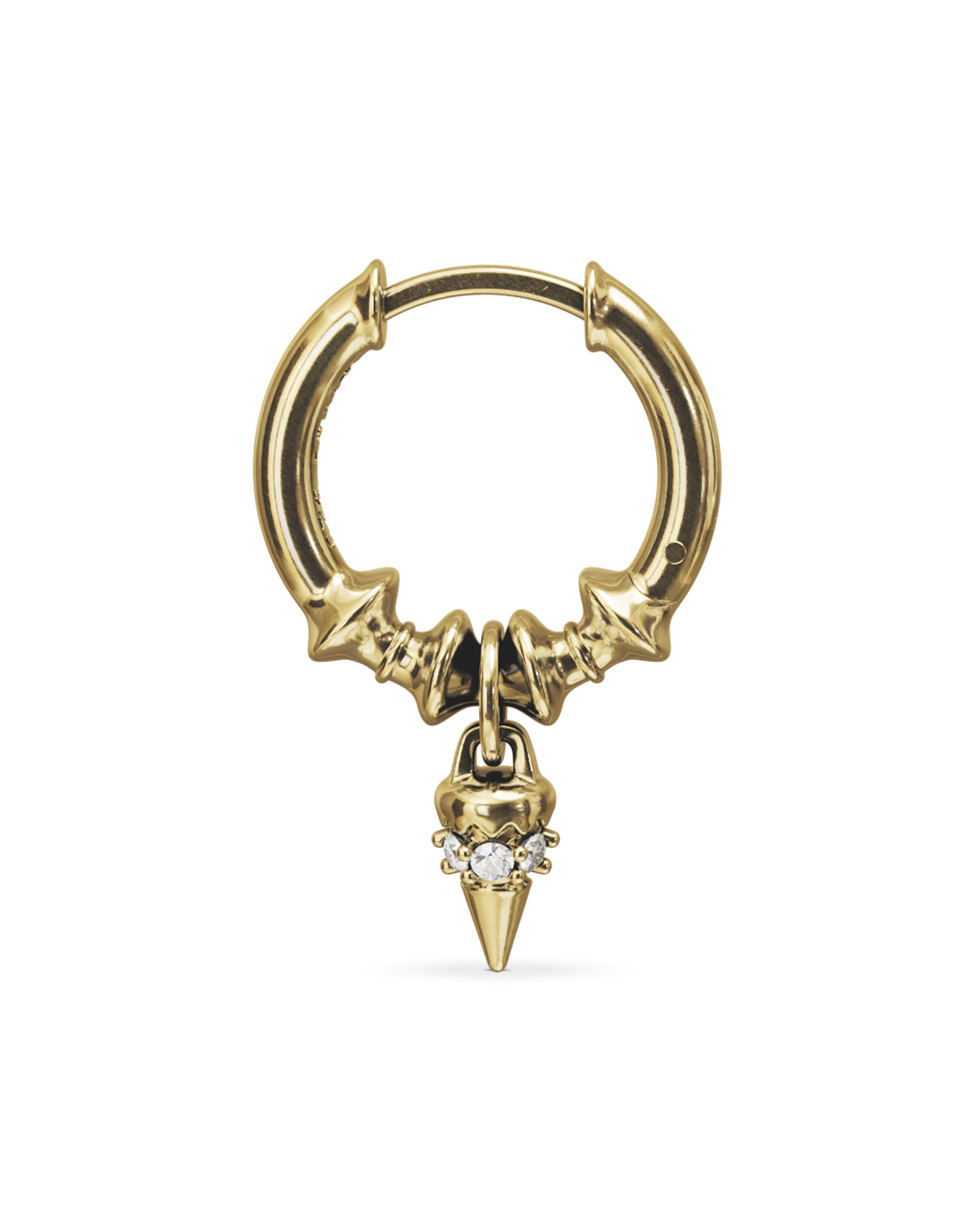 Crown drop hoop earring - ambi Jewelry