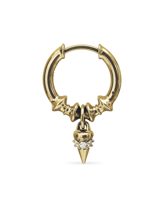 Crown drop hoop earring - ambi Jewelry