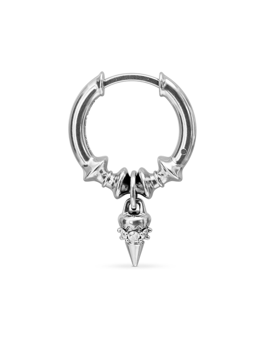 Crown drop hoop earring - ambi Jewelry