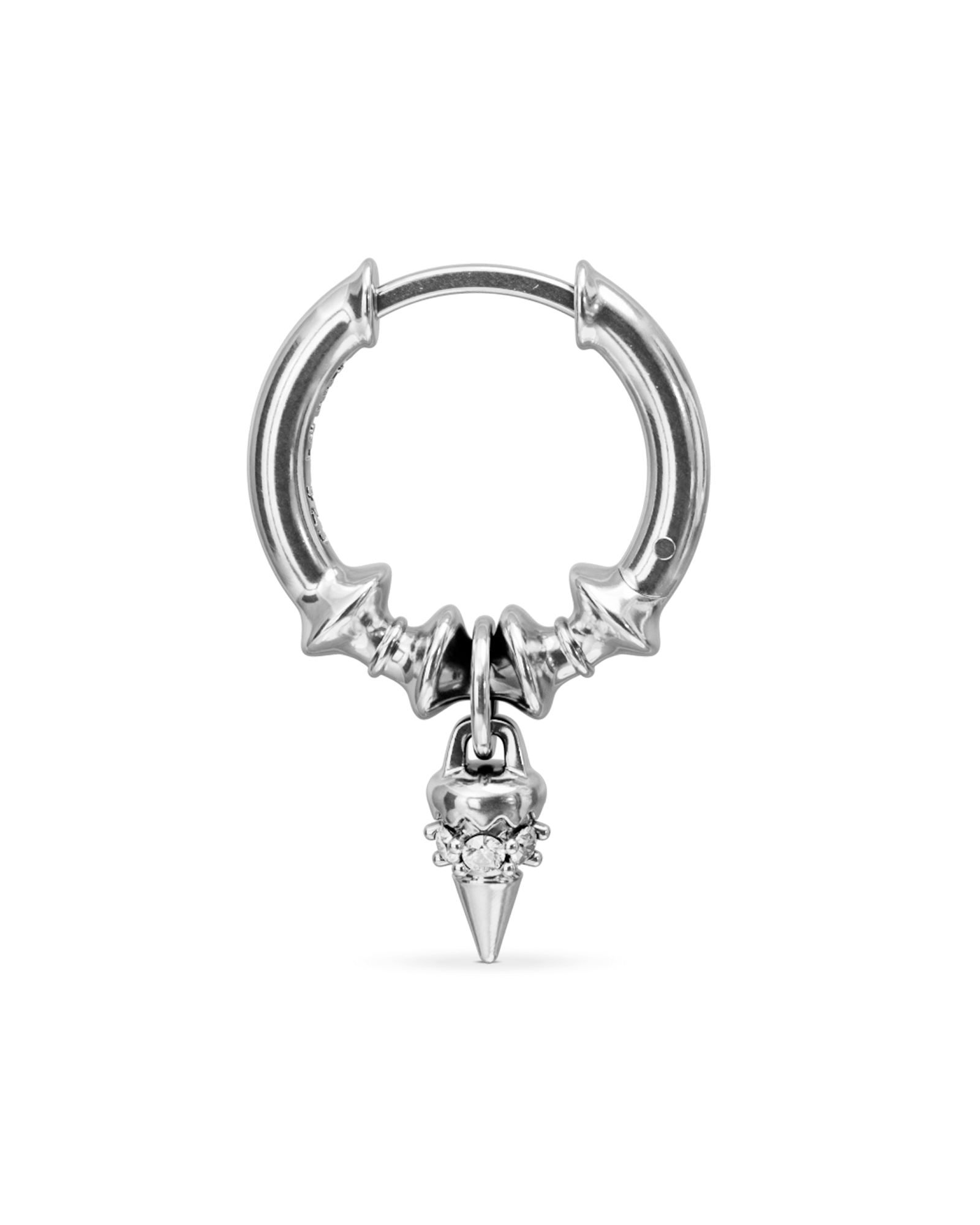 Crown drop hoop earring - ambi Jewelry
