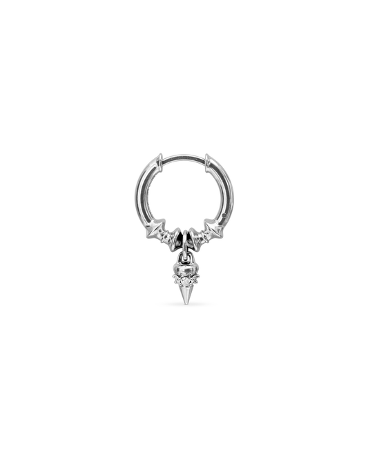 Crown drop hoop earring - ambi Jewelry