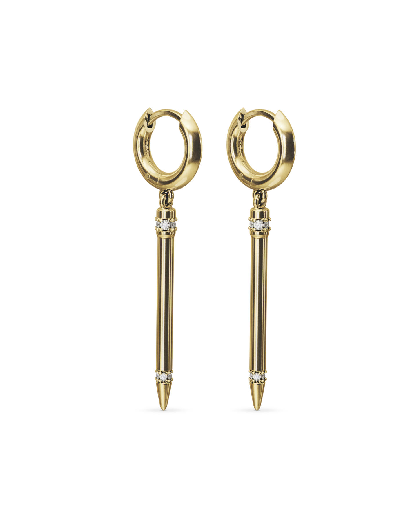 Glacier pin drop huggie earring - ambi Jewelry