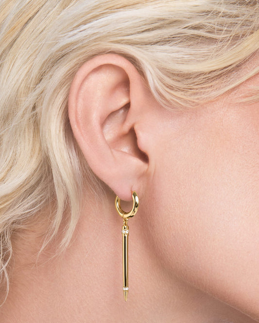 Glacier pin drop huggie earring - ambi Jewelry