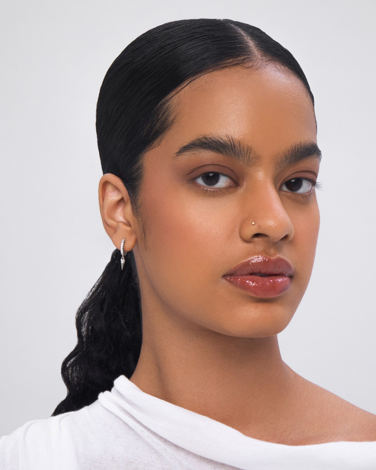 Glacier drop huggie earring - ambi Jewelry