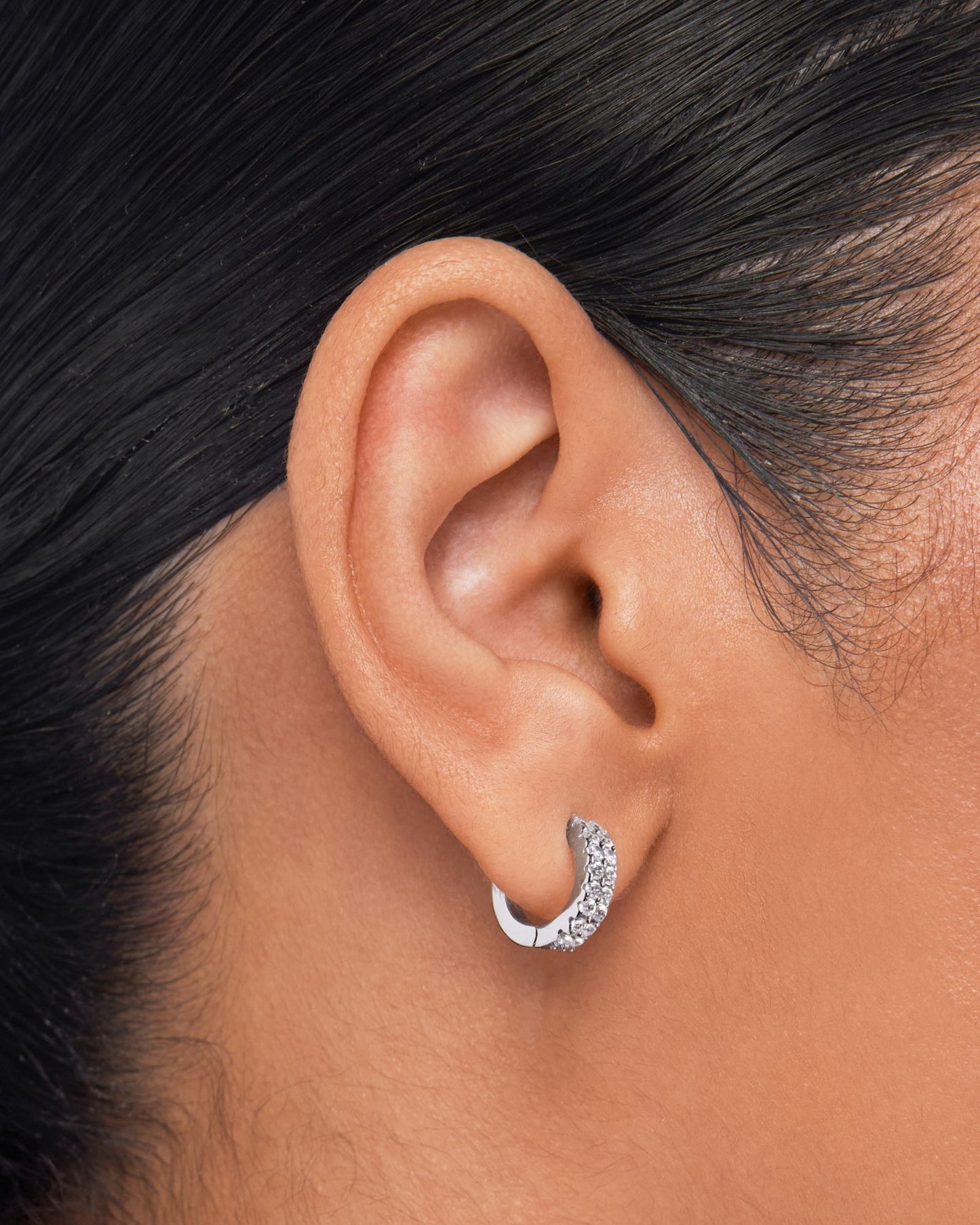 Rubi bejewelled huggie earring - ambi Jewelry