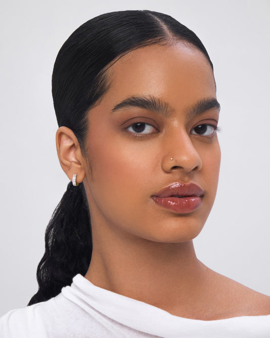 Rubi bejewelled huggie earring - ambi Jewelry