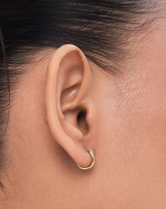 Gloss huggie earring (14k gold) - ambi Jewelry