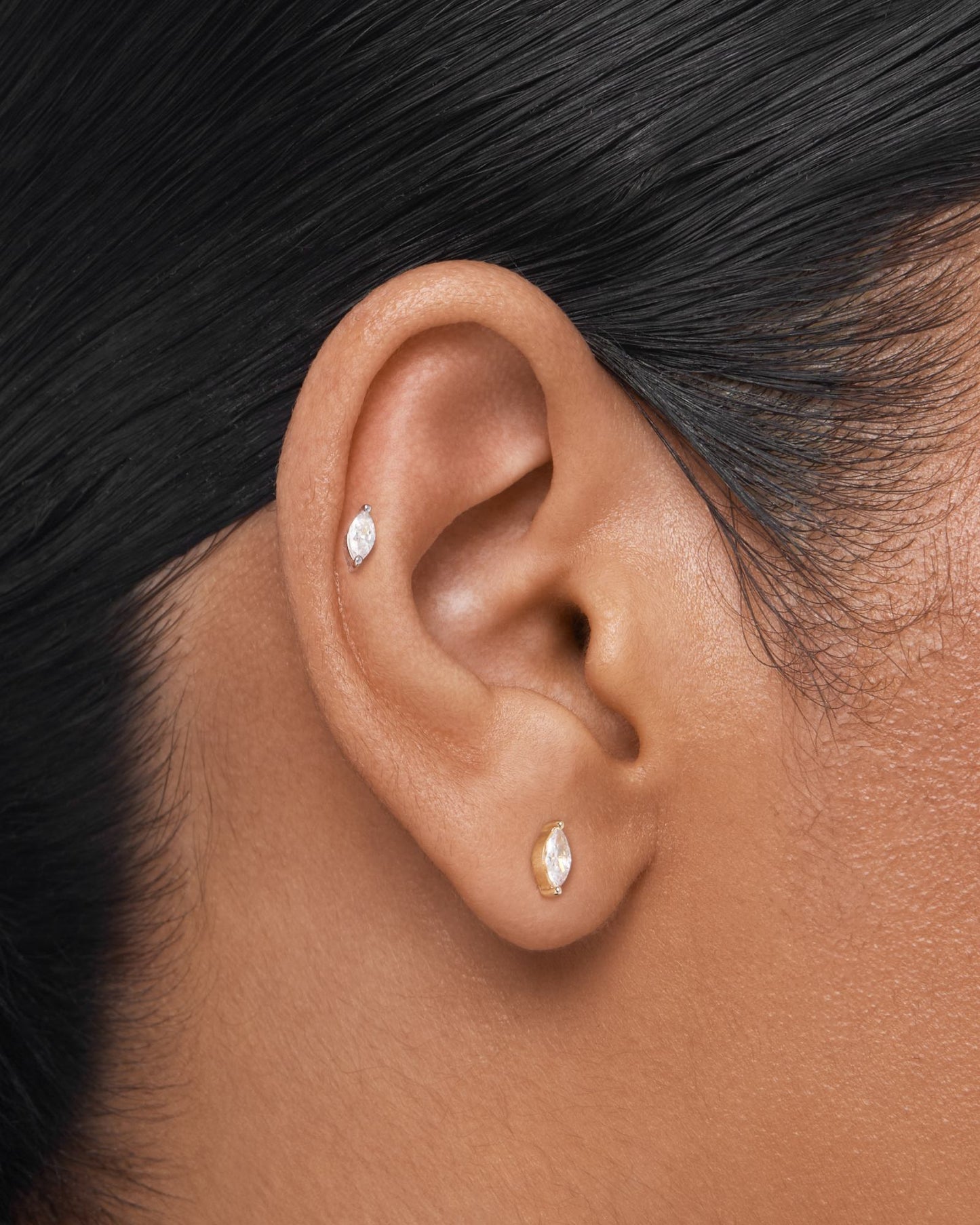 Dusk marquise flatback stud earring - ambi Jewelry