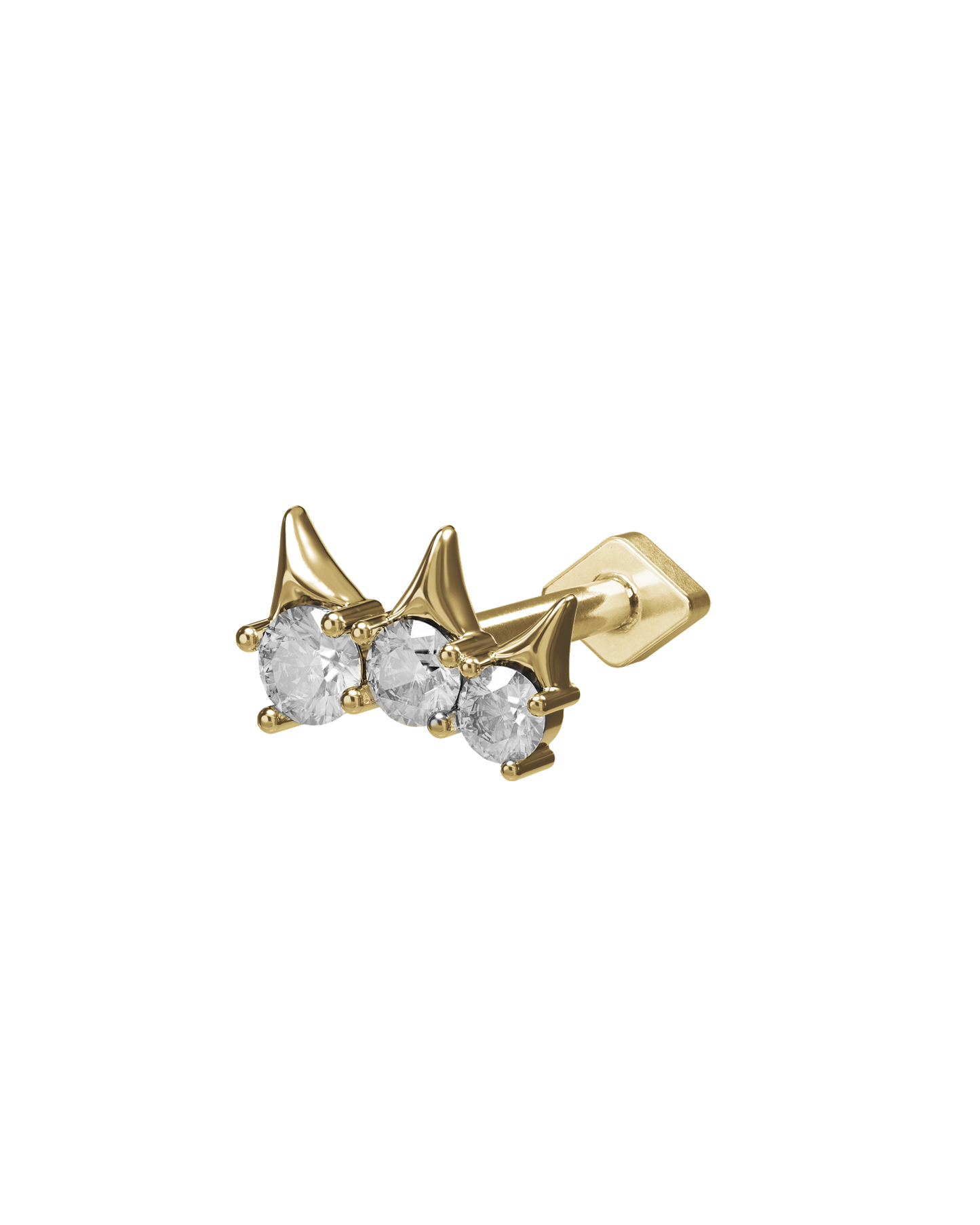 Tiara flatback stud earring - ambi Jewelry