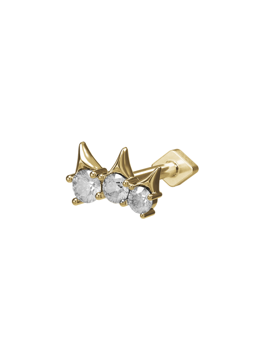 Tiara flatback stud earring - ambi Jewelry