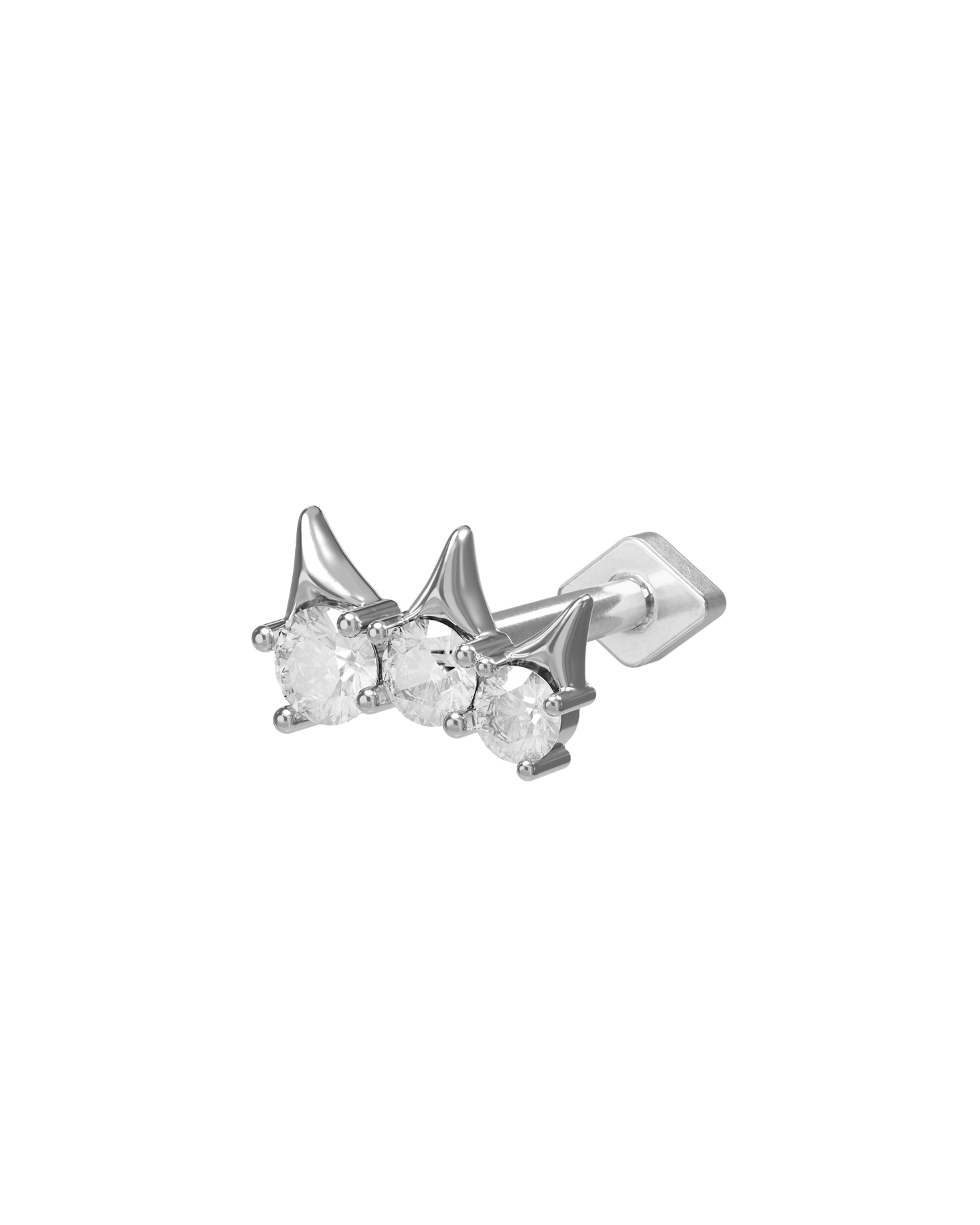Tiara flatback stud earring - ambi Jewelry