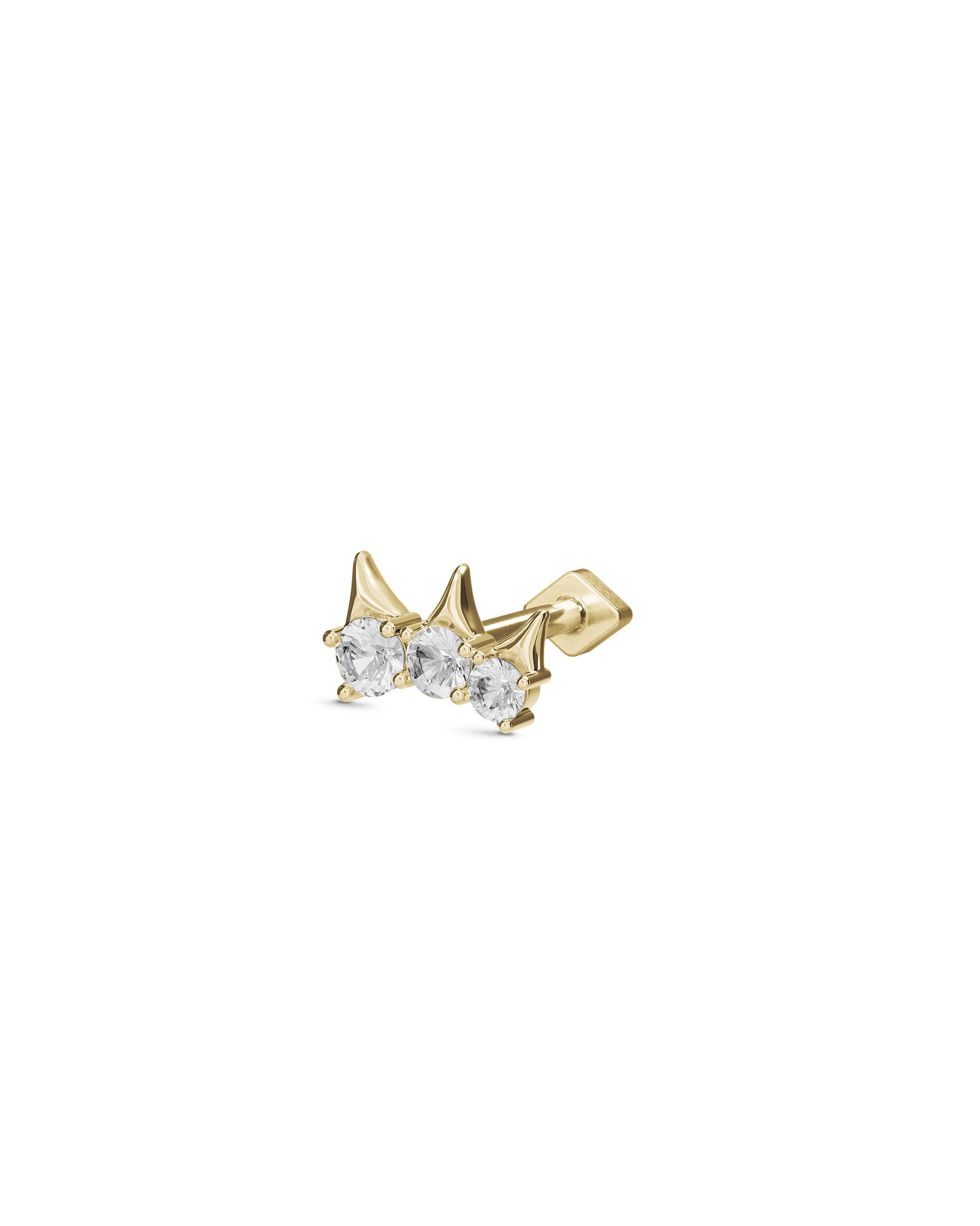 Tiara flatback stud earring - ambi Jewelry