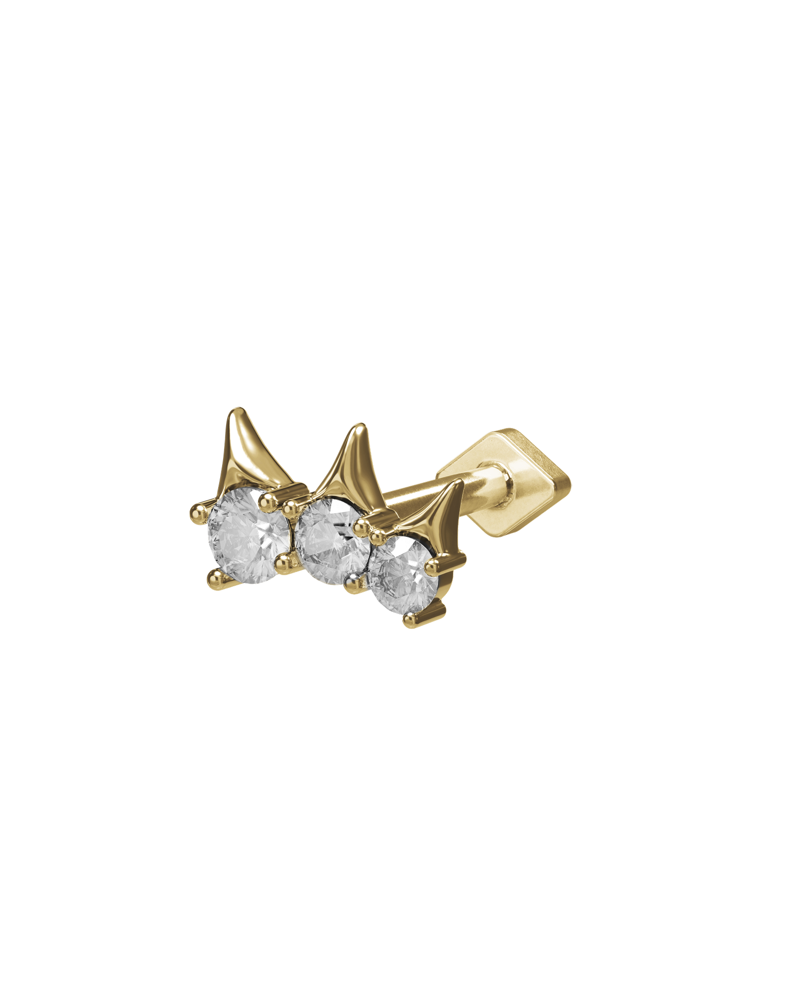 Tiara flatback stud earring - ambi Jewelry