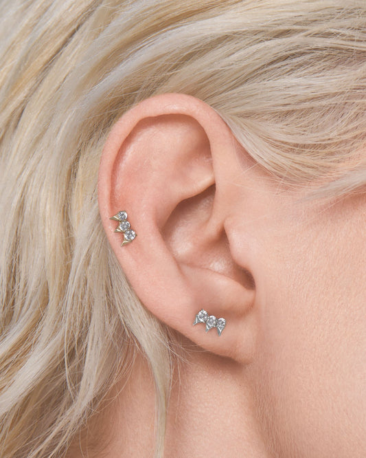 Tiara flatback stud earring - ambi Jewelry