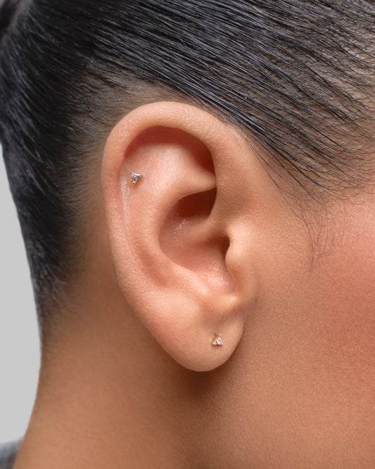 Prism flatback stud earring - ambi Jewelry