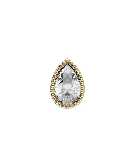 Twill teardrop flatback stud earring - ambi Jewelry