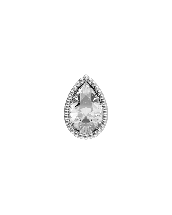Twill teardrop flatback stud earring - ambi Jewelry