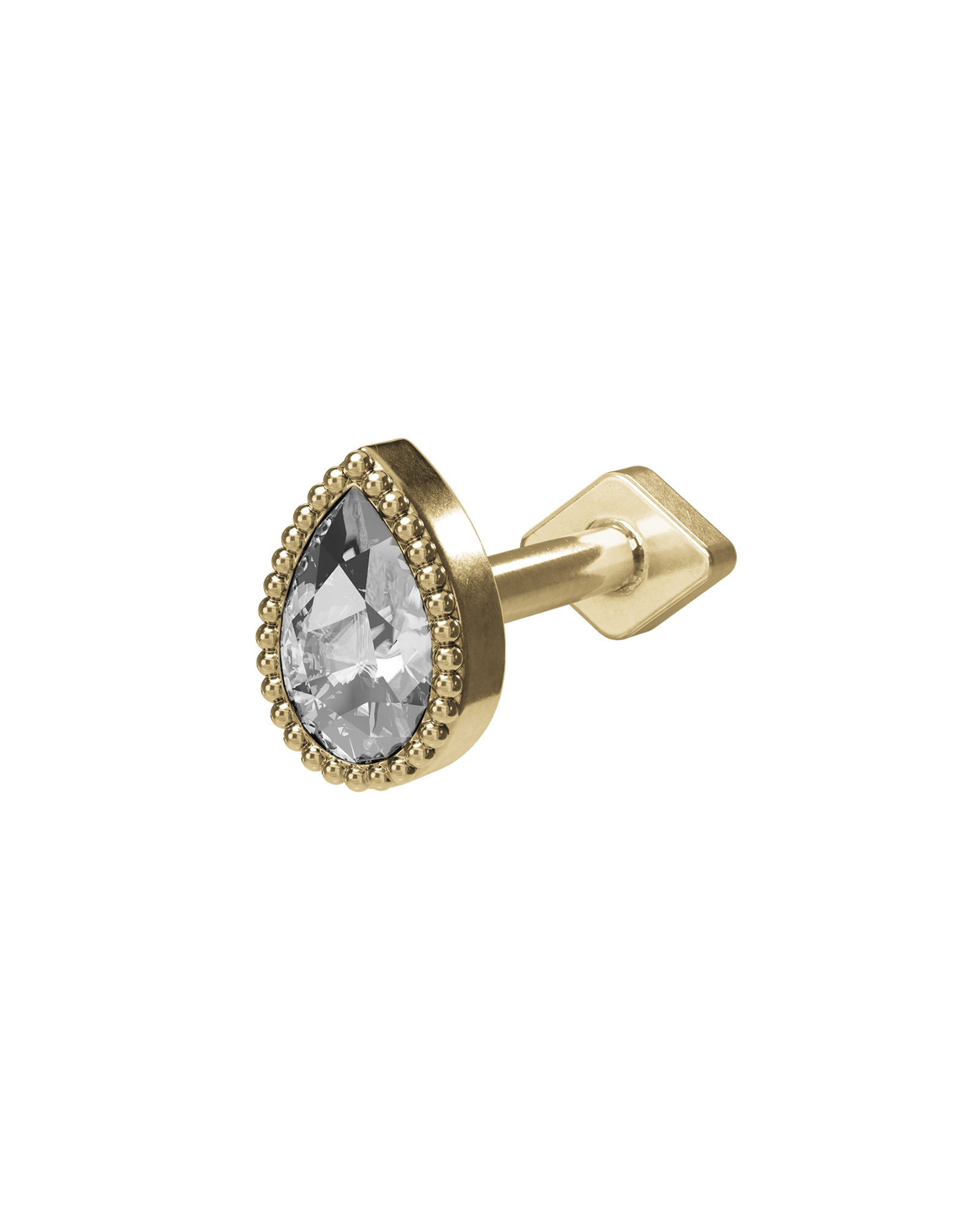 Twill teardrop flatback stud earring - ambi Jewelry