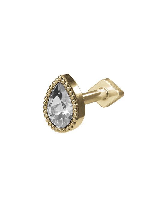 Twill teardrop flatback stud earring - ambi Jewelry