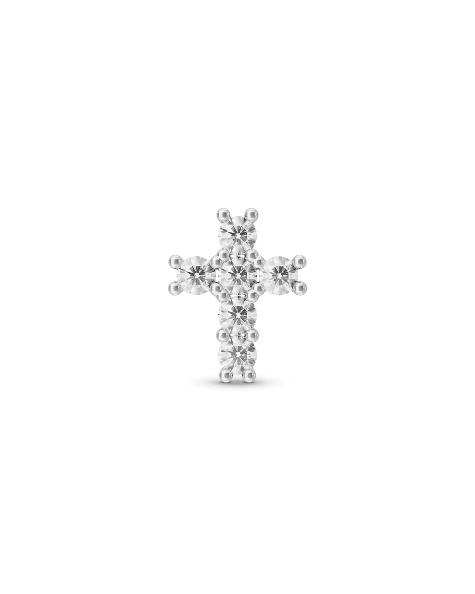 Bejewelled cross flatback stud earring - ambi Jewelry