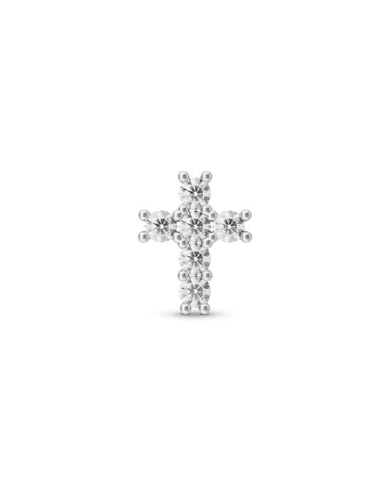 Bejewelled cross flatback stud earring - ambi Jewelry