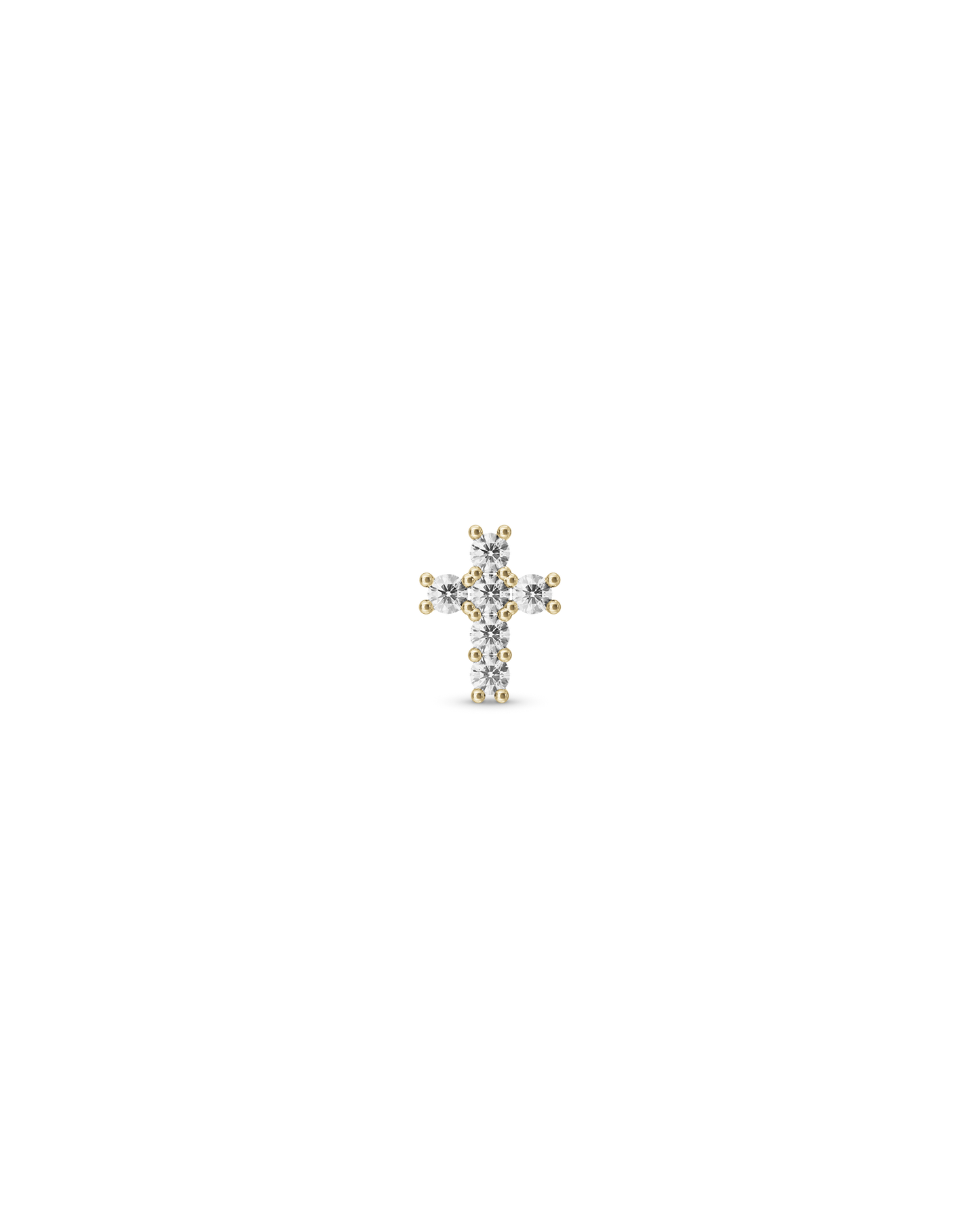 Bejewelled cross flatback stud earring - ambi Jewelry