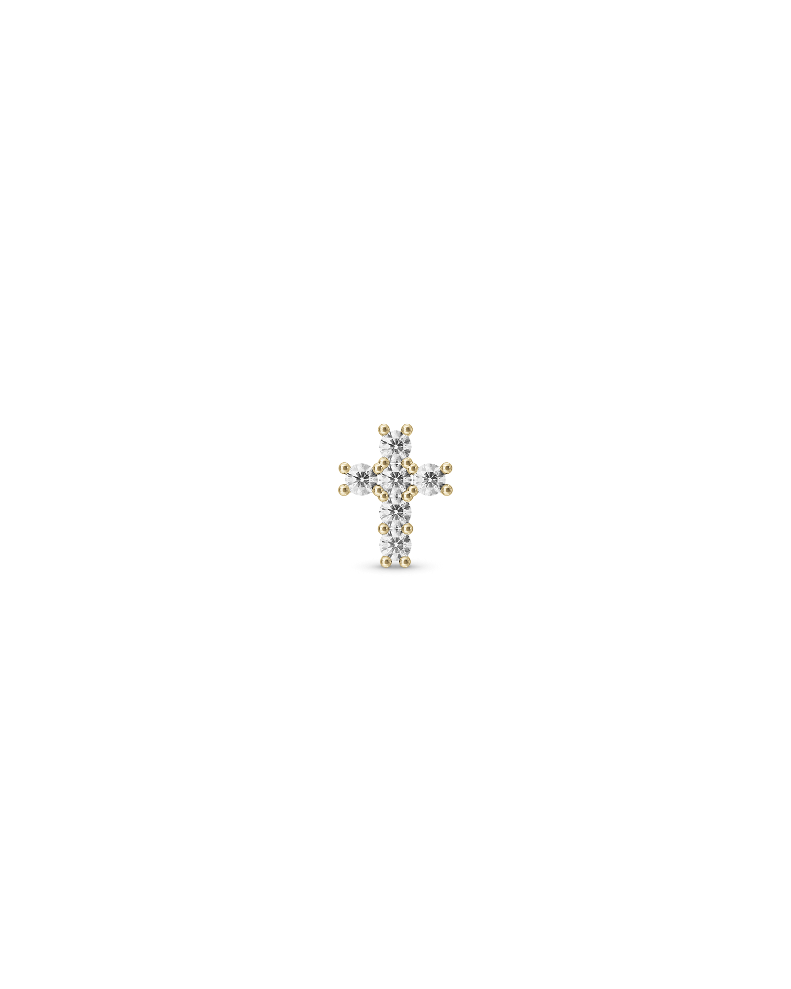 Bejewelled cross flatback stud earring - ambi Jewelry