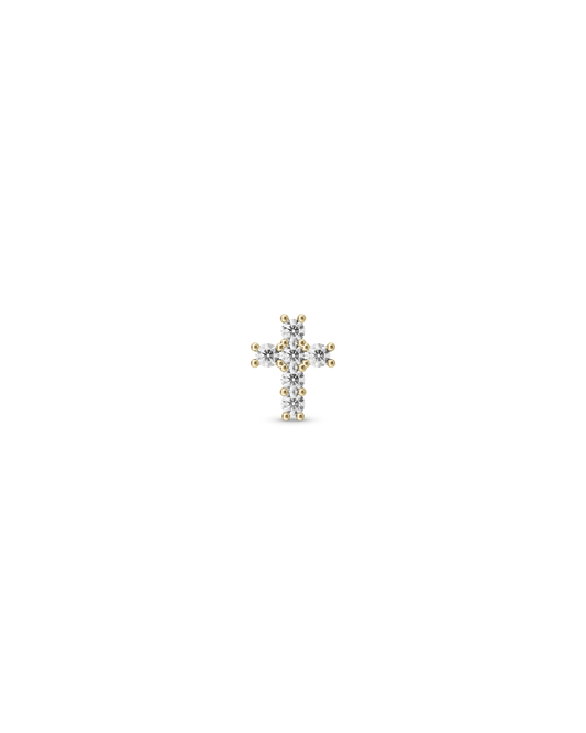 Bejewelled cross flatback stud earring - ambi Jewelry
