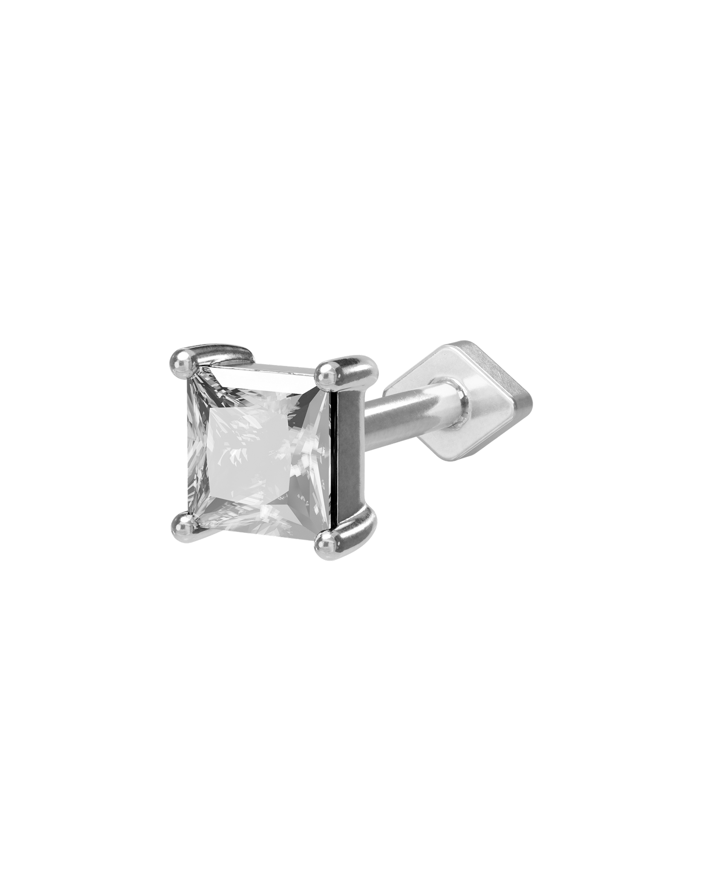 Mirror square flatback stud earring - ambi Jewelry