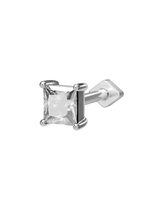 Mirror square flatback stud earring - ambi Jewelry
