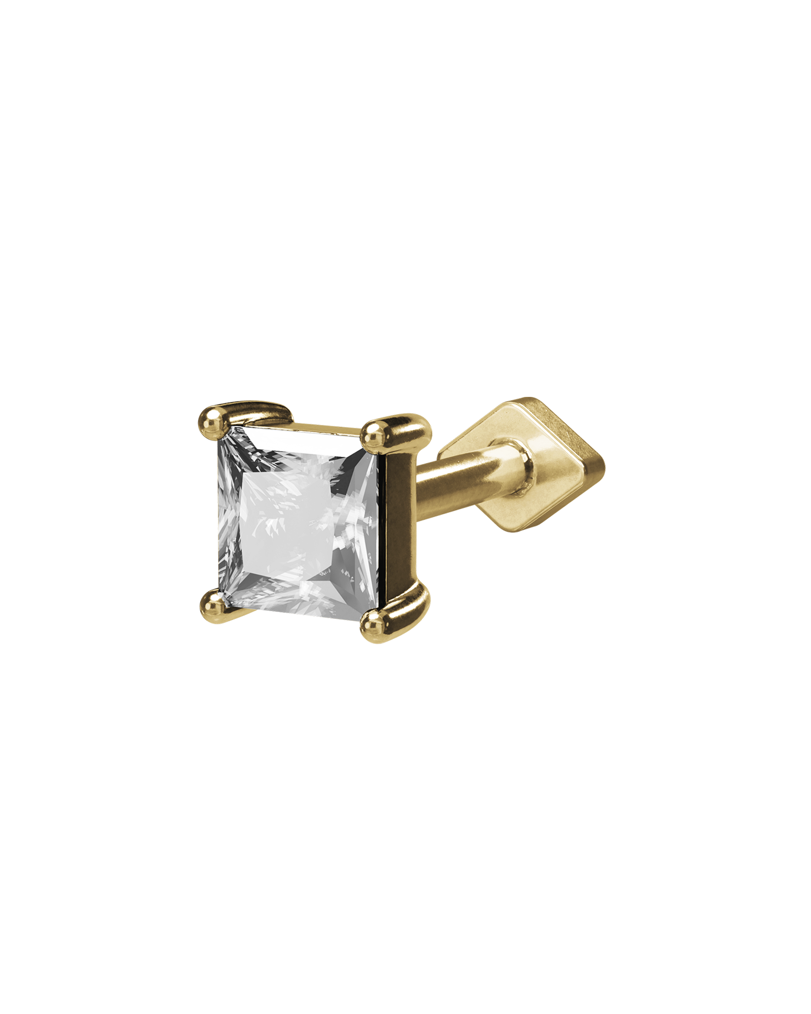 Mirror square flatback stud earring - ambi Jewelry
