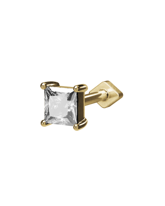 Mirror square flatback stud earring - ambi Jewelry