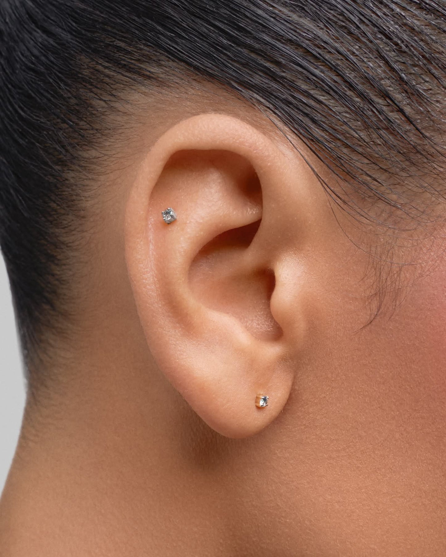Odette flatback stud earring (2mm, 3mm) - ambi Jewelry