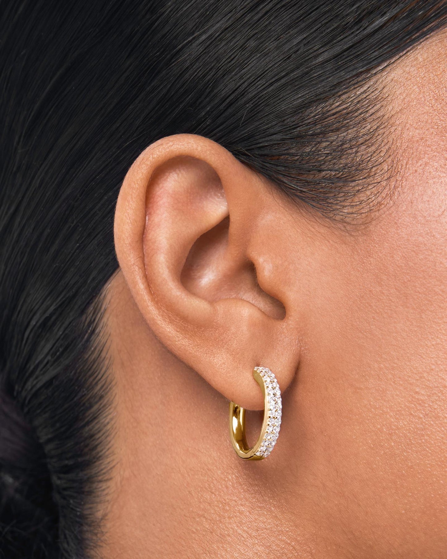 Rubi bejewelled hoop earring - ambi Jewelry