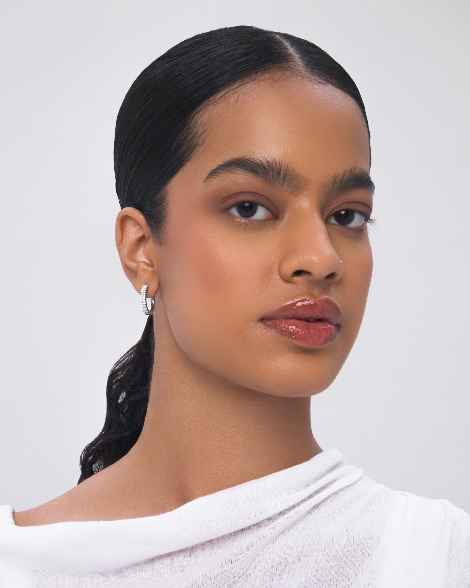 Rubi bejewelled hoop earring - ambi Jewelry