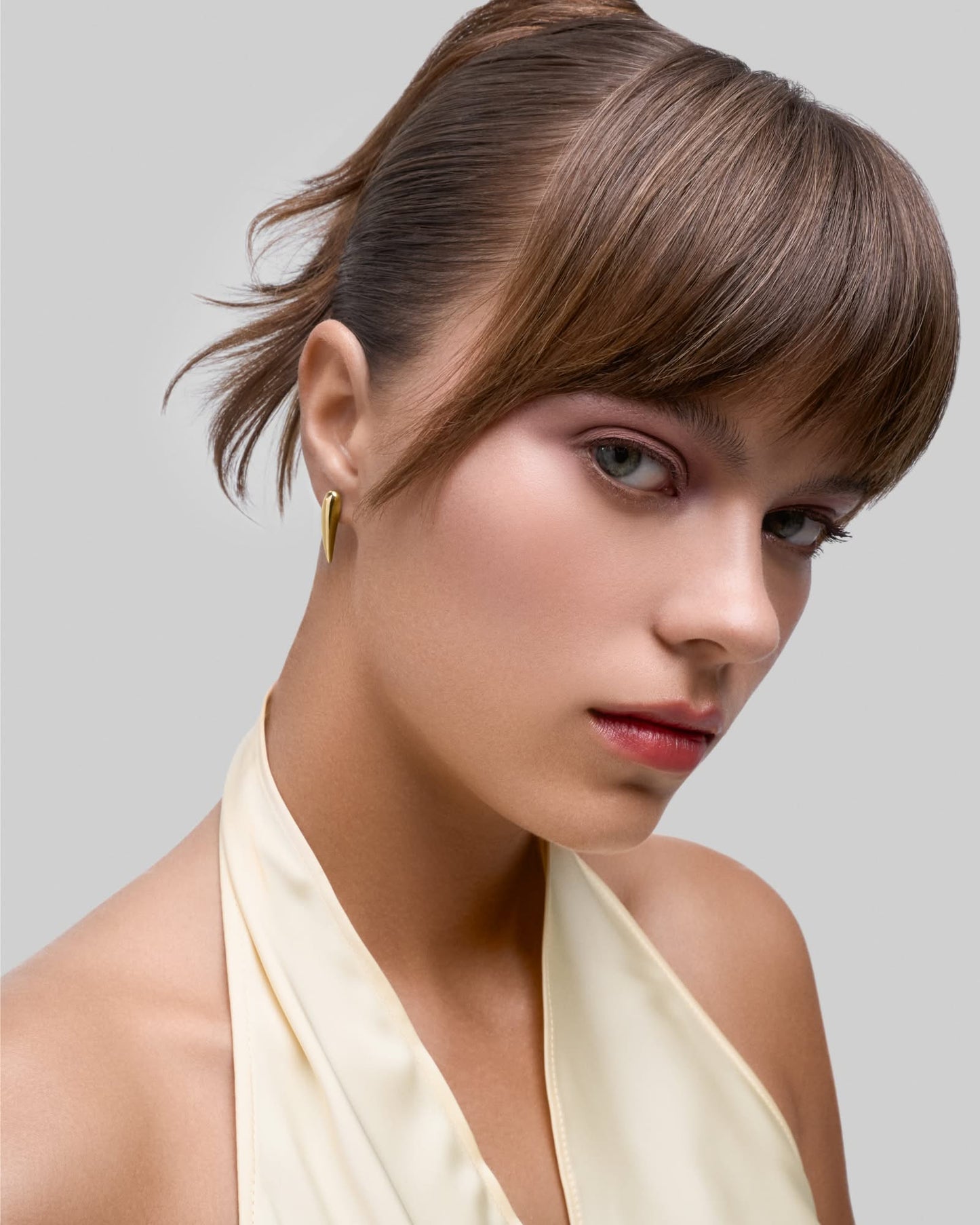 Satin stud earring - maxi - ambi Jewelry
