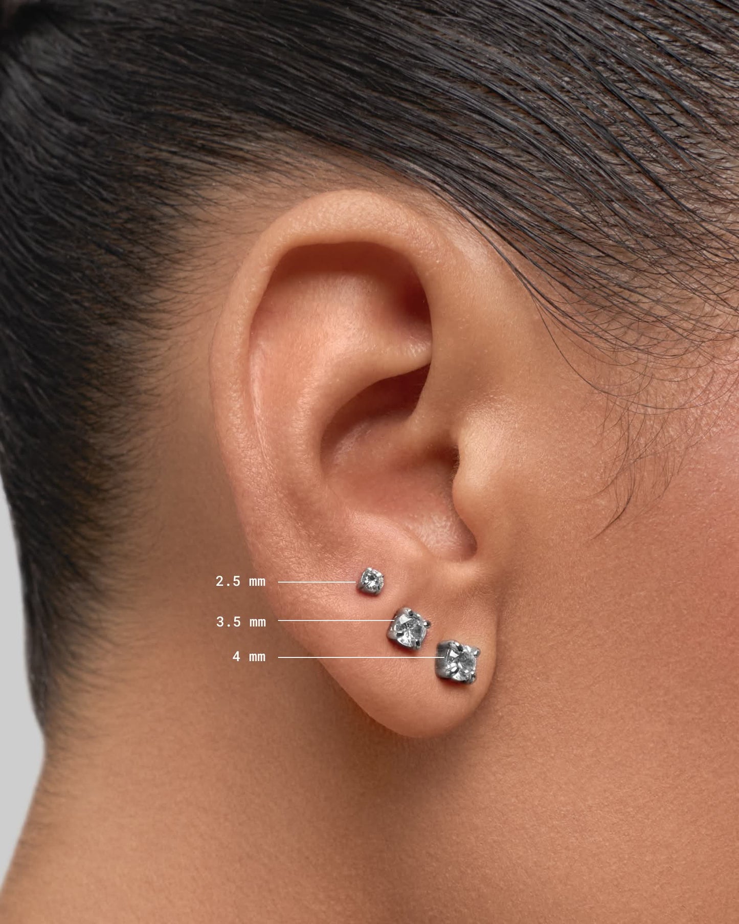 Odette stud earring (2.5mm, 3.5mm. 4mm) - ambi Jewelry